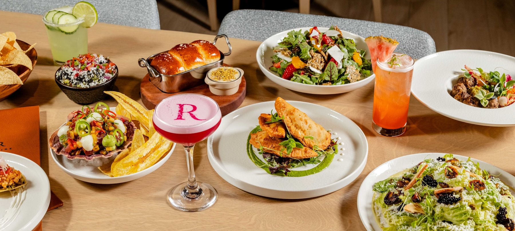 Photo of various savory appetizers and salads